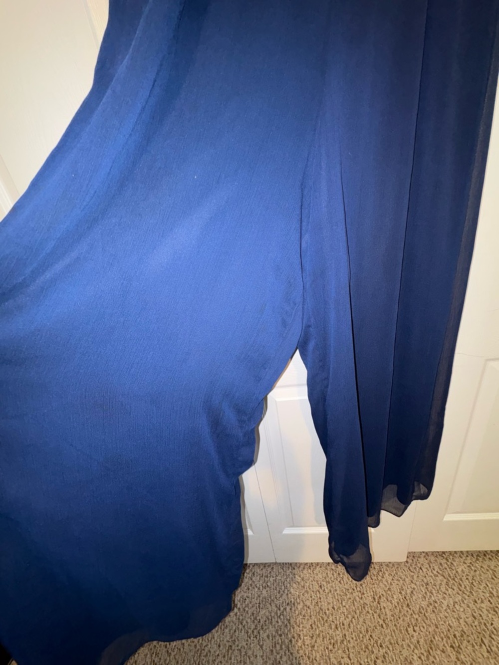 Halogen Navy Ruffle-Trim Jumpsuit - Picture 5 of 7